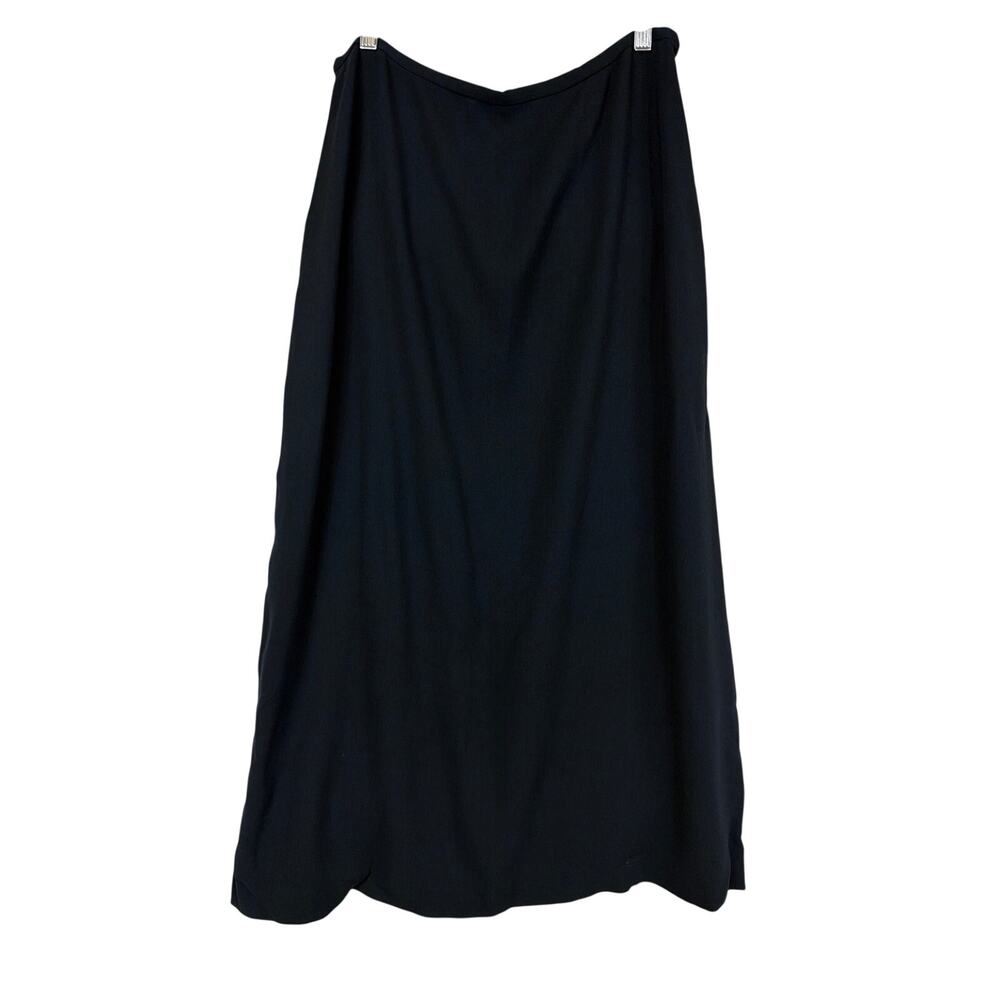 NWT Vintage Jones New York Navy Wool Rayon Side Zip Maxi Skirt Size 14